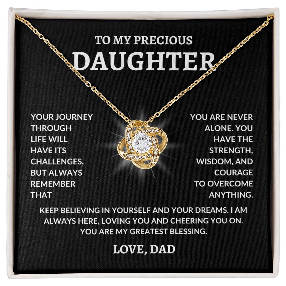 To My Precious Daughter | LoveKnot Necklace-BG