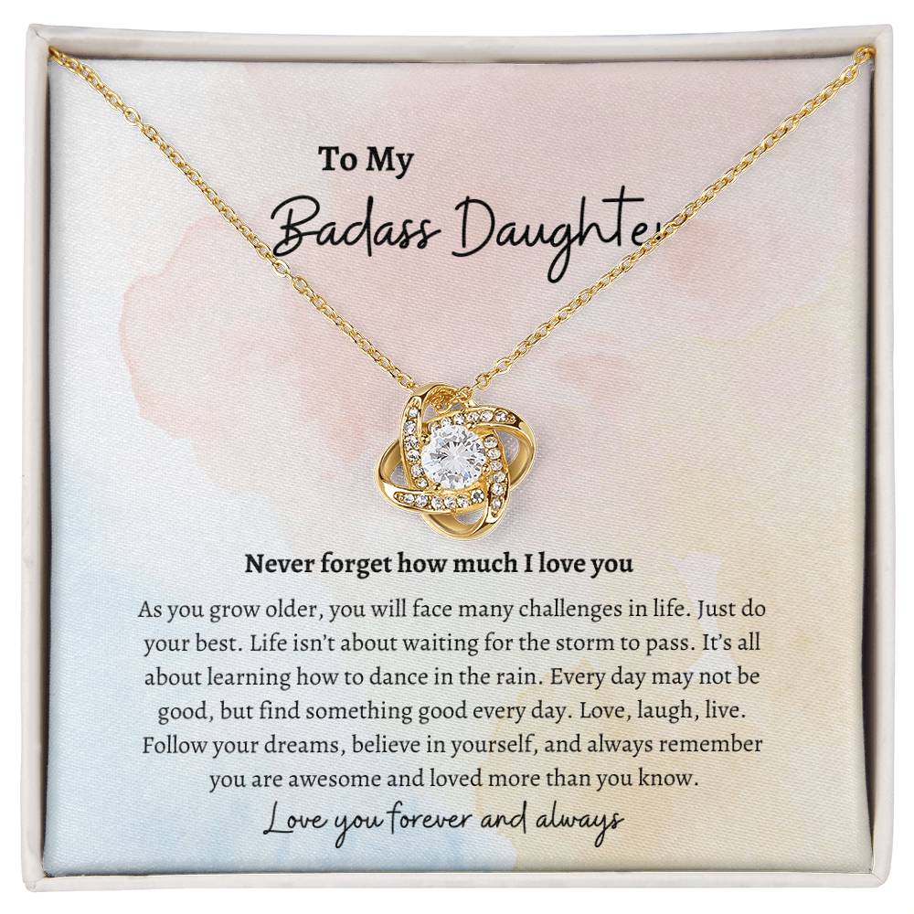 To My Badass Daughter |Love Knot Necklace