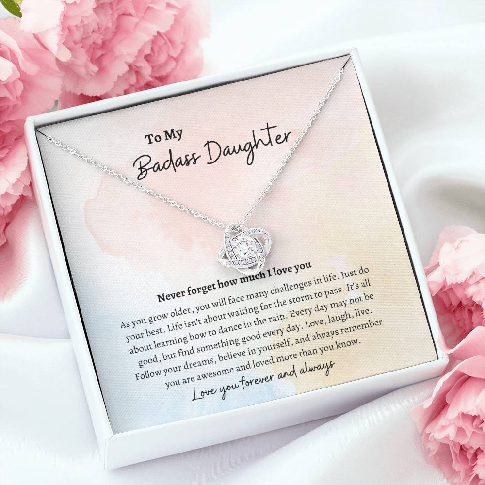 To My Badass Daughter |Love Knot Necklace