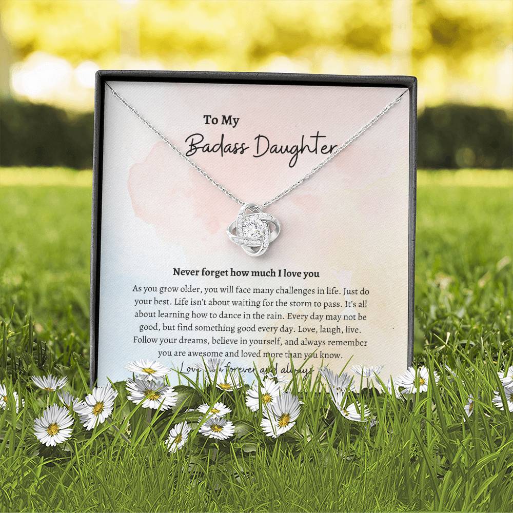 To My Badass Daughter |Love Knot Necklace