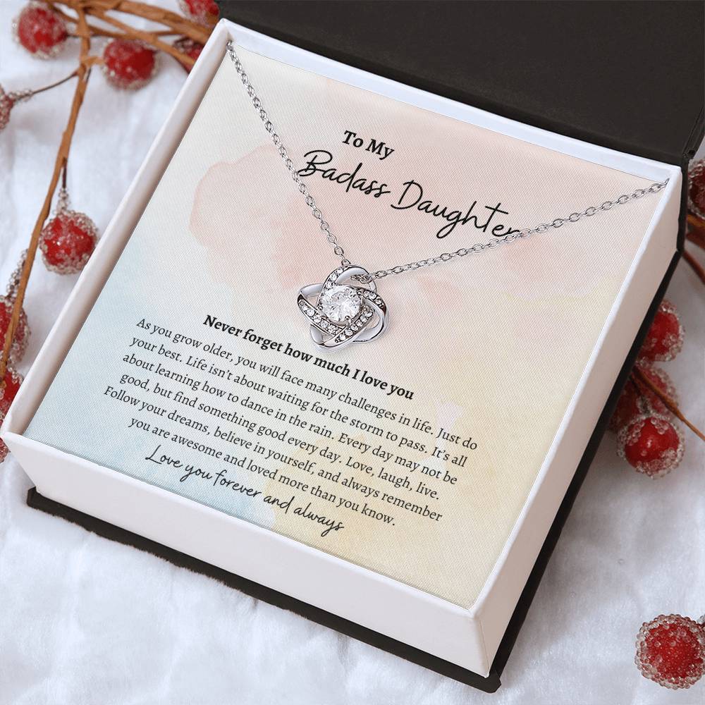 To My Badass Daughter |Love Knot Necklace