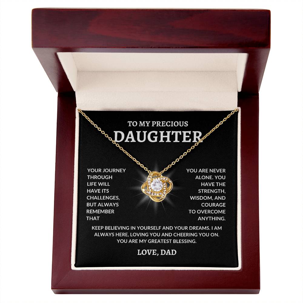 To My Precious Daughter | LoveKnot Necklace-BG