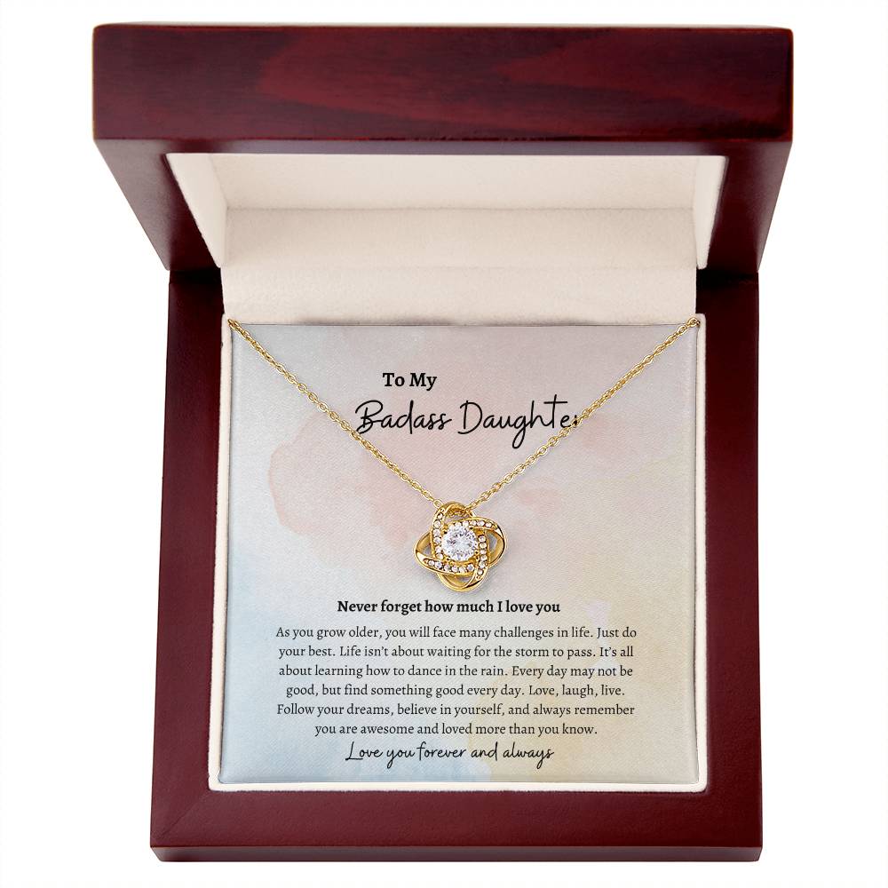 To My Badass Daughter |Love Knot Necklace