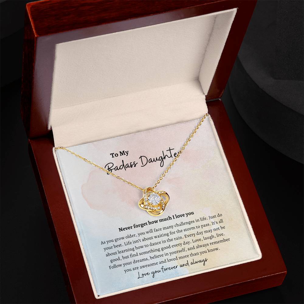 To My Badass Daughter |Love Knot Necklace