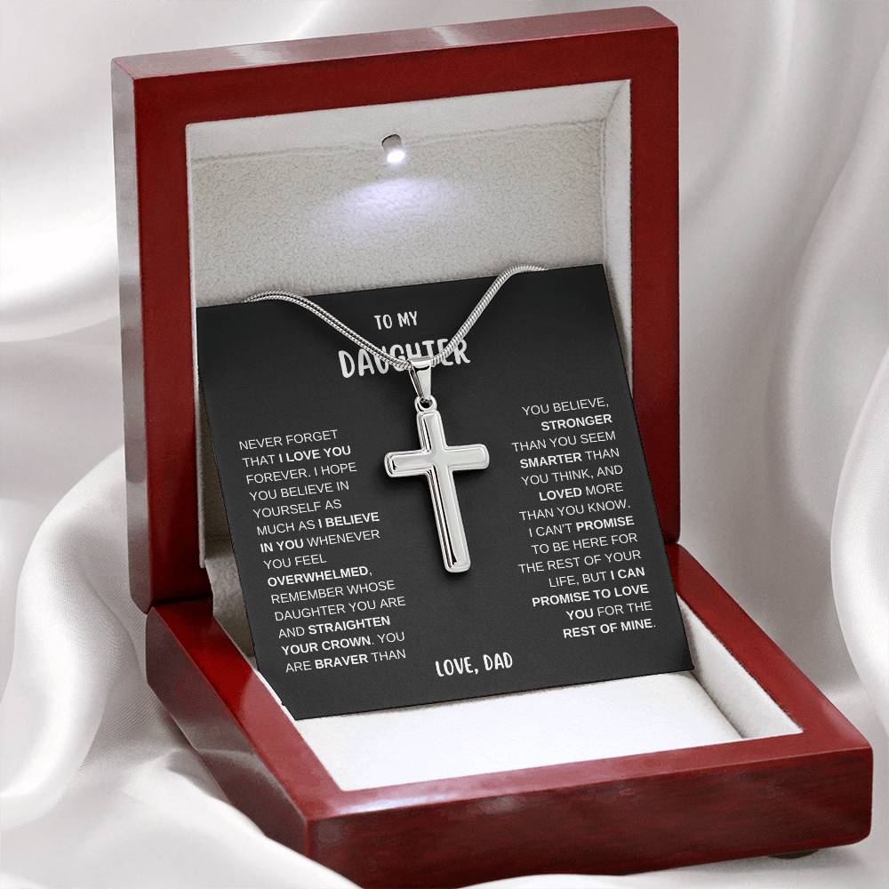 To My Daughter - Cross Necklace - BB