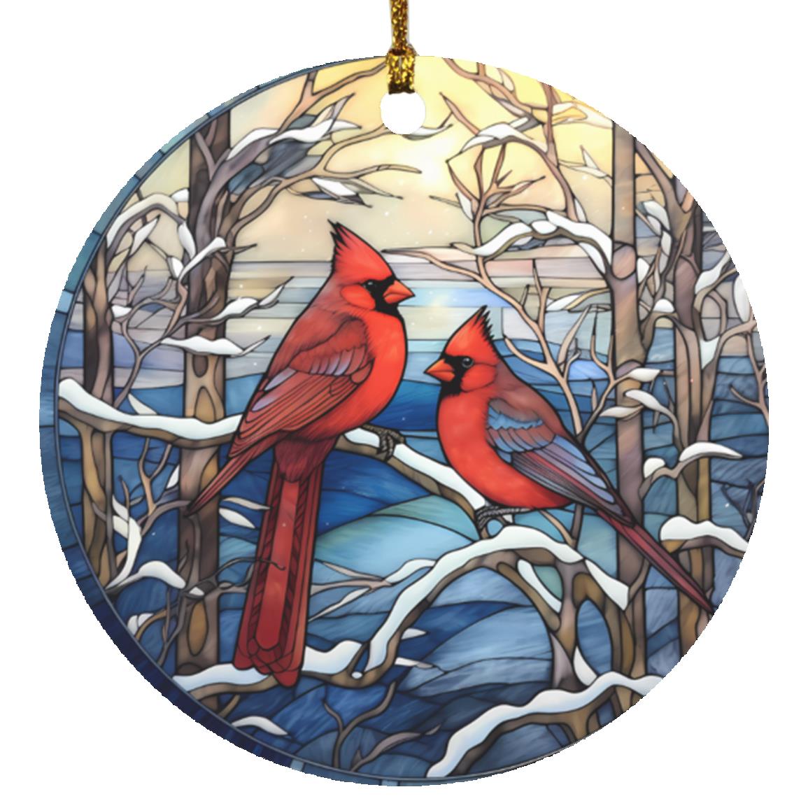 Faux Stained Glass Christmas Scenes Ornament