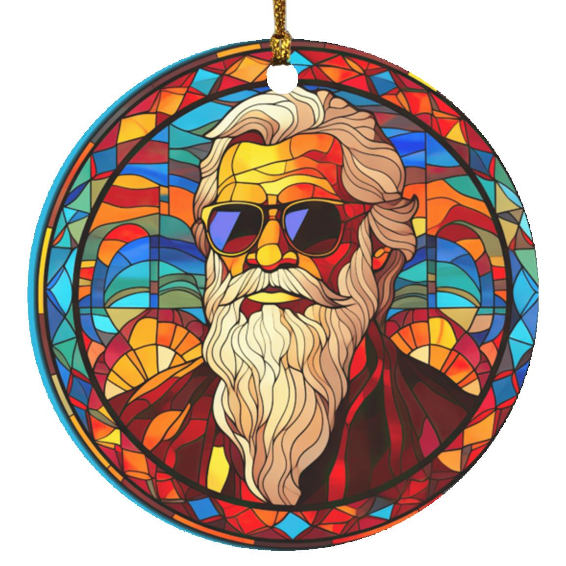 Cool Santa |Stained Glass Ornament