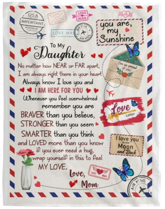 To My Daughter Letter Blanket