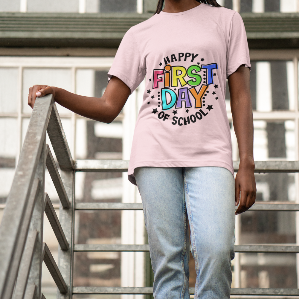 HAPPY FIRST DAY OF SCHOOL- BLK LTR |T-Shirt