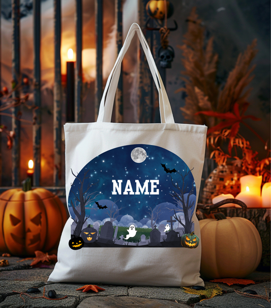 Personalized Halloween Candy Tote - Graveyard