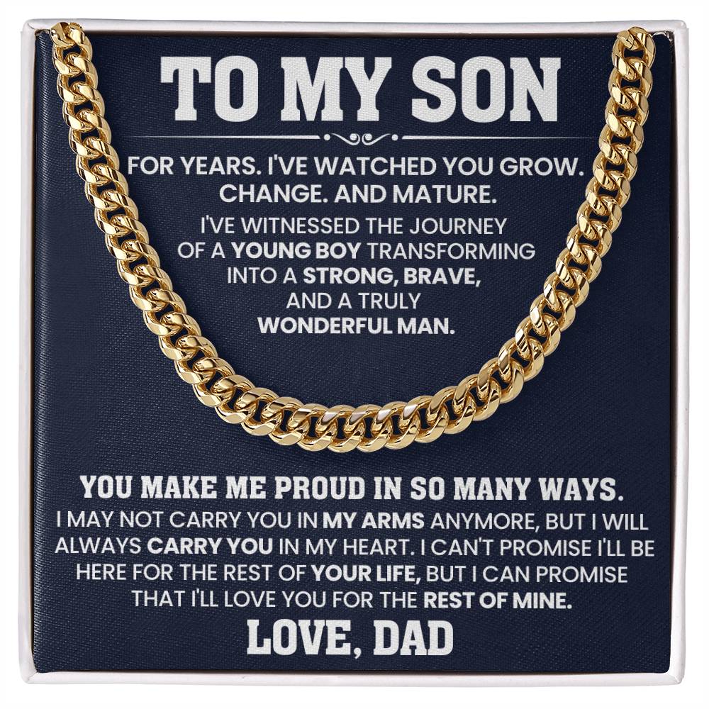 To My Son - BB-Cuban Link Chain