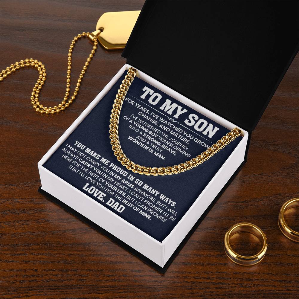 To My Son - BB-Cuban Link Chain