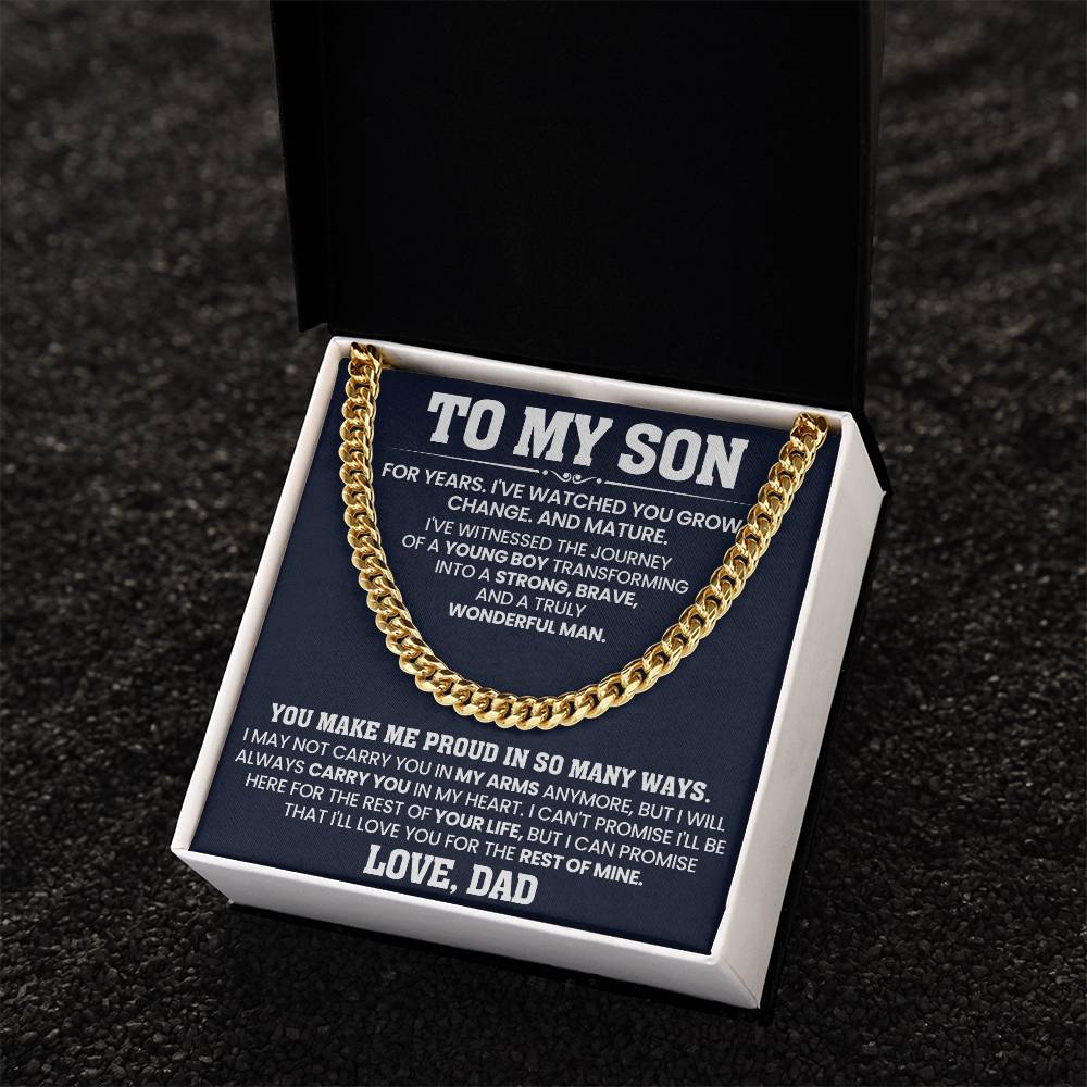 To My Son - BB-Cuban Link Chain