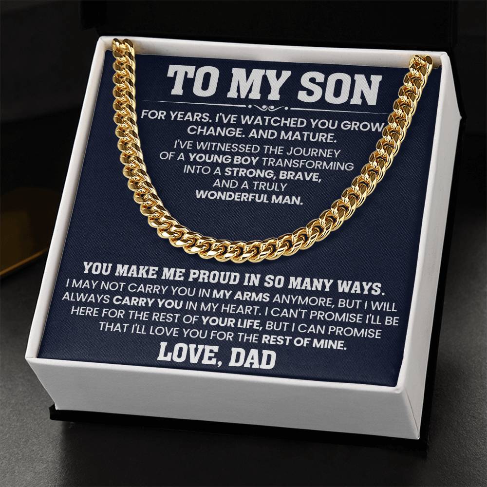 To My Son - BB-Cuban Link Chain