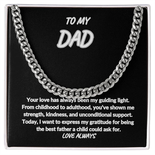 To My Dad - BLK-Cuban Link Chain