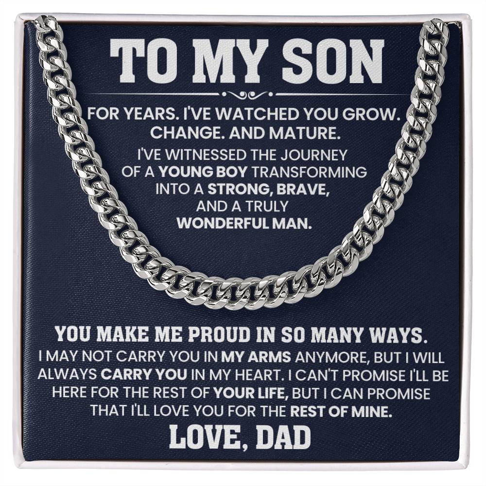 To My Son - BB-Cuban Link Chain