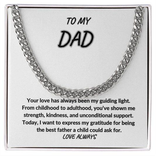 To My Dad - WHT-Cuban Link Chain