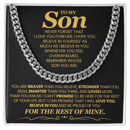 To My Son -GL BB - Cuban Link Chain