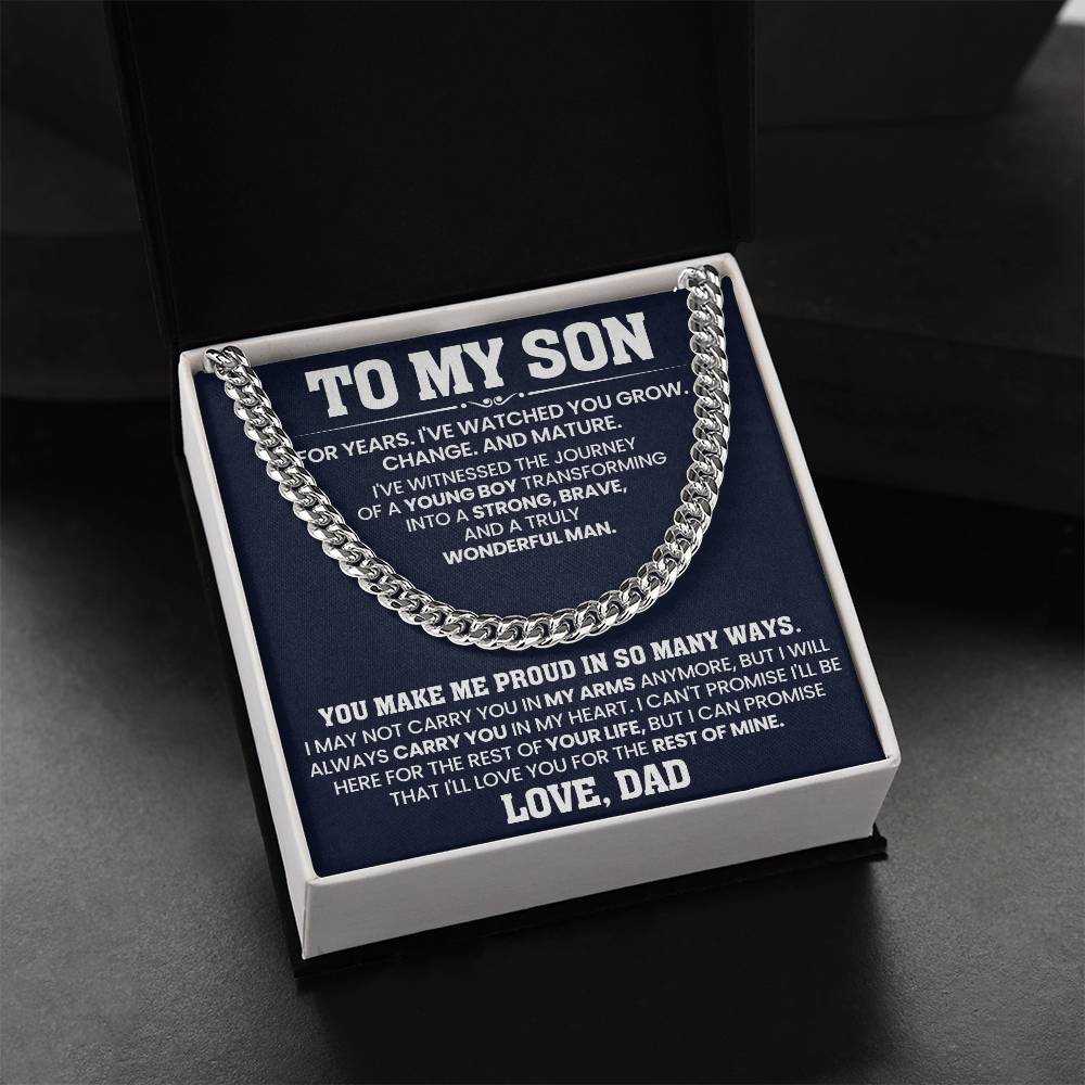 To My Son - BB-Cuban Link Chain