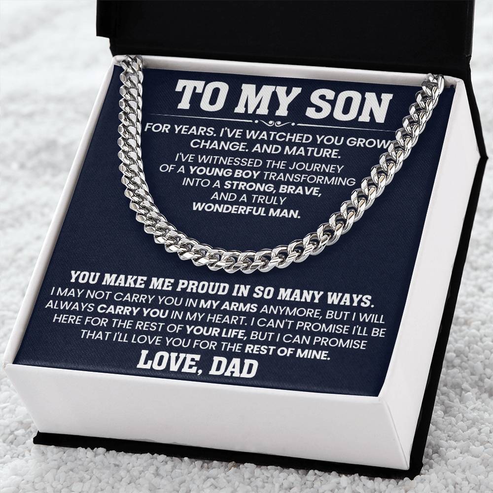 To My Son - BB-Cuban Link Chain