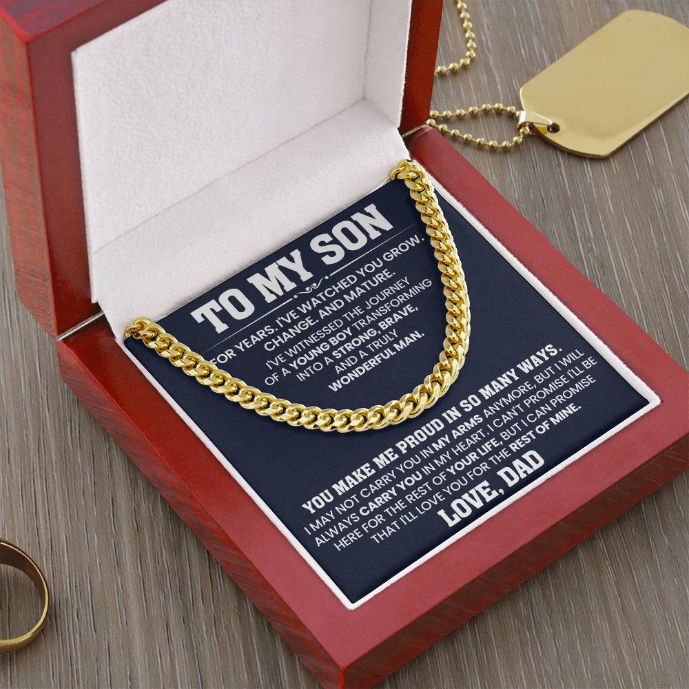 To My Son - BB-Cuban Link Chain