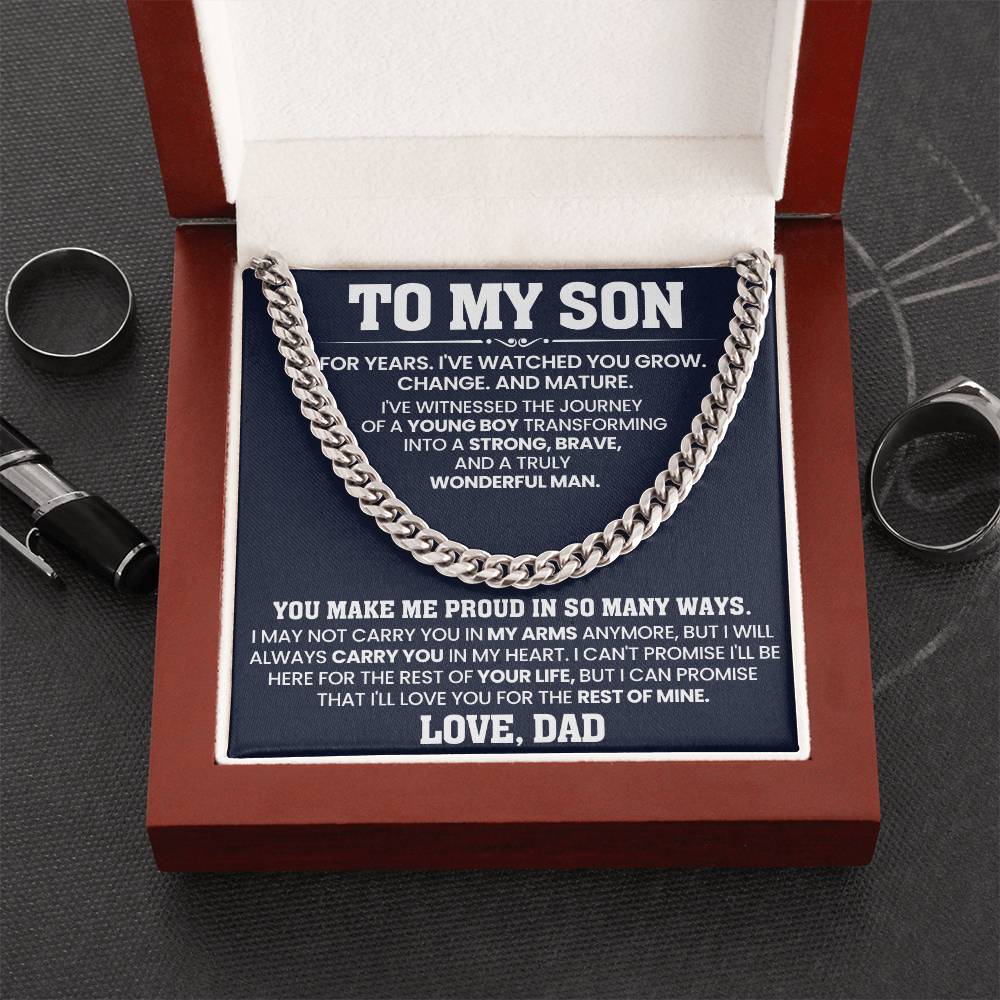 To My Son - BB-Cuban Link Chain