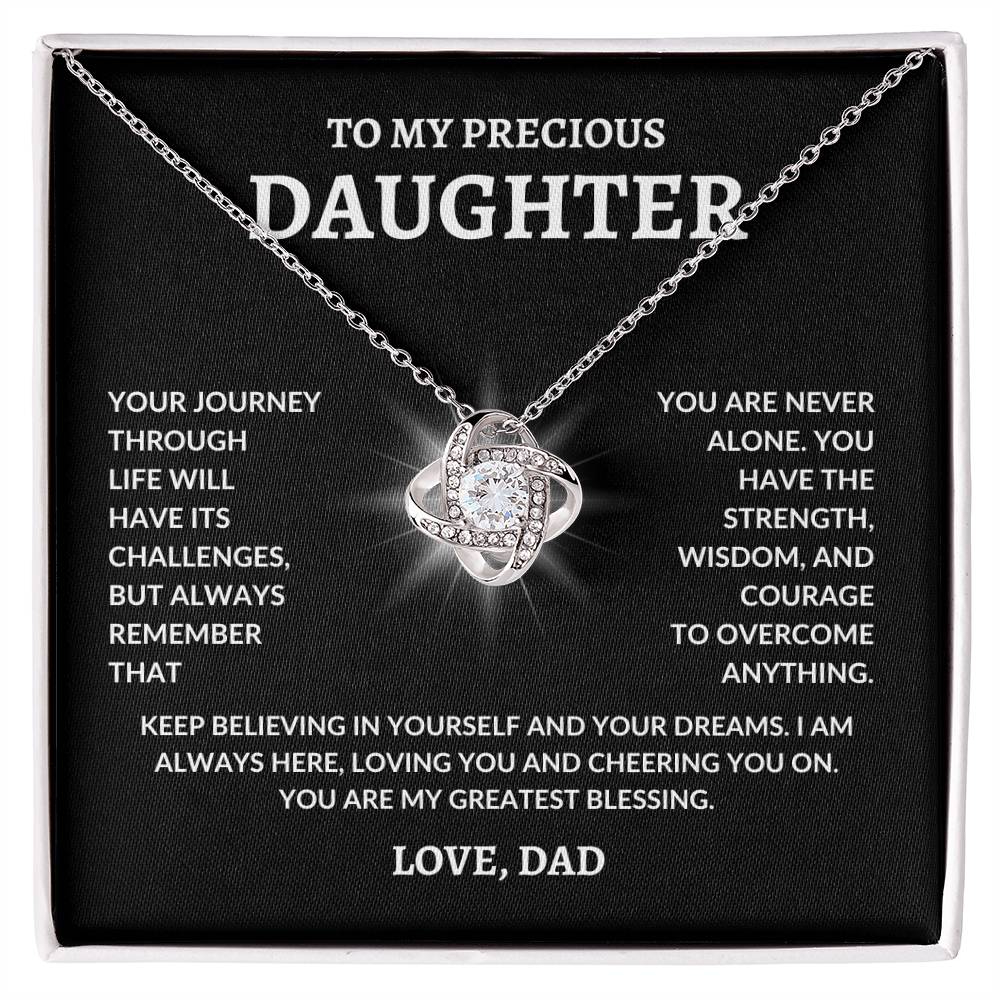 To My Precious Daughter | LoveKnot Necklace-BG