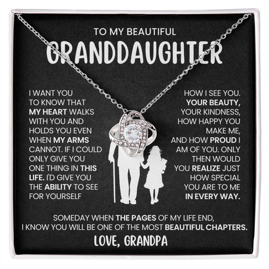 To My Beautiful Granddaughter -BB -LoveKnot Necklace