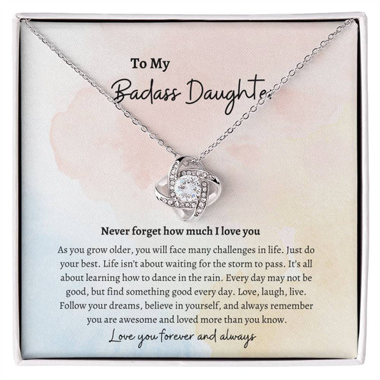 To My Badass Daughter |Love Knot Necklace