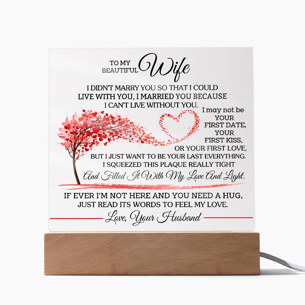 To My Beautiful Wife - Square Acrylic Plaque