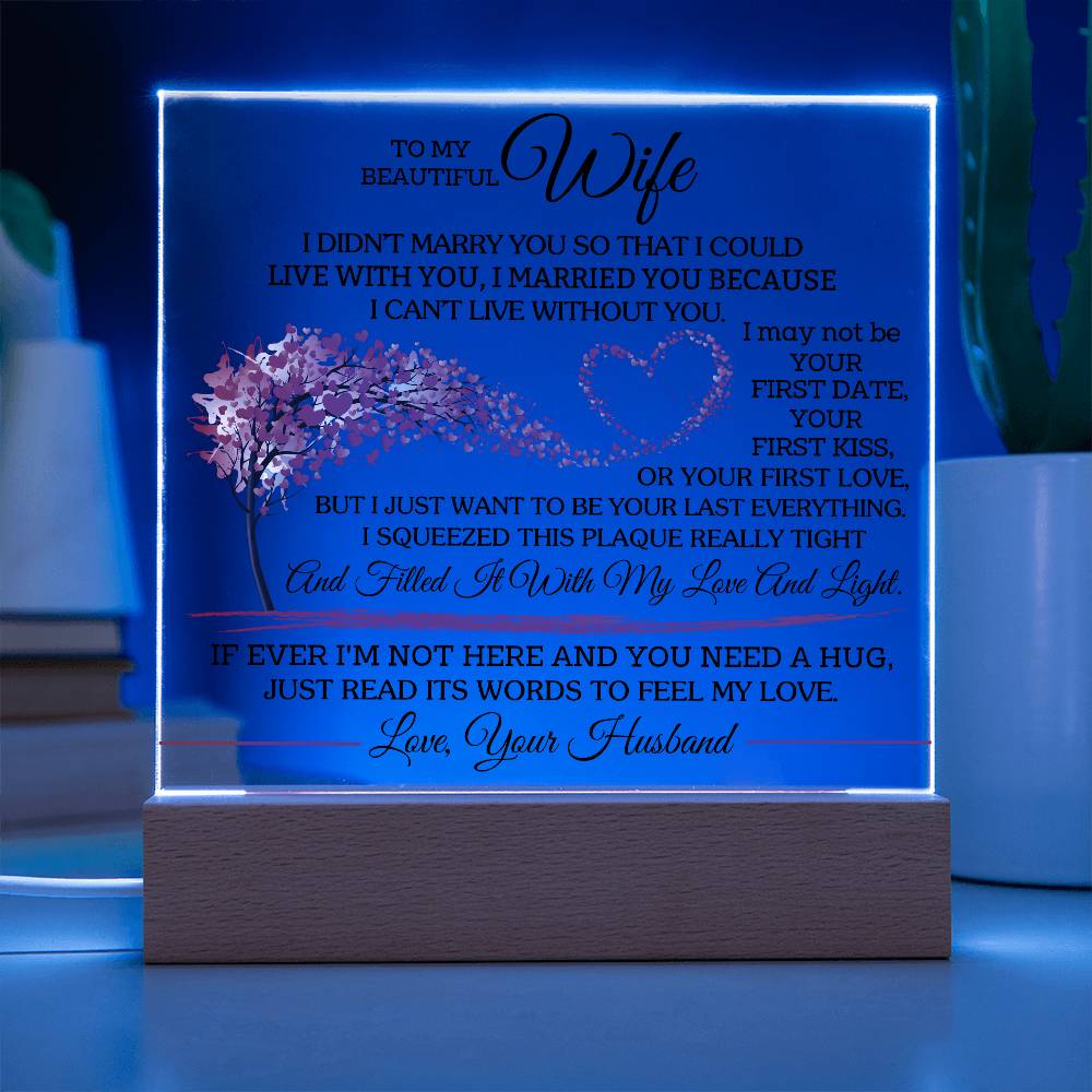 To My Beautiful Wife - Square Acrylic Plaque