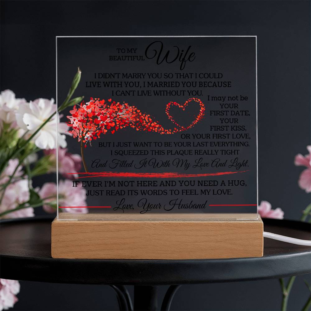 To My Beautiful Wife - Square Acrylic Plaque