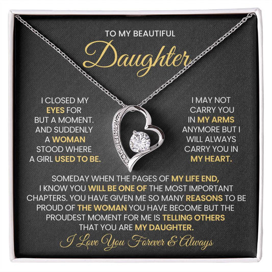 To My Beautiful Daughter - BB - Forever Love Necklace