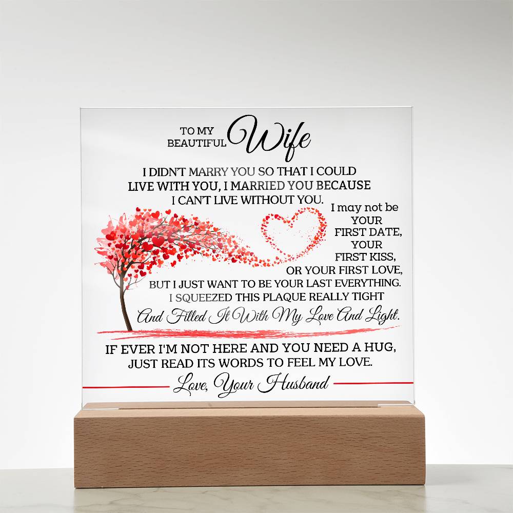 To My Beautiful Wife - Square Acrylic Plaque