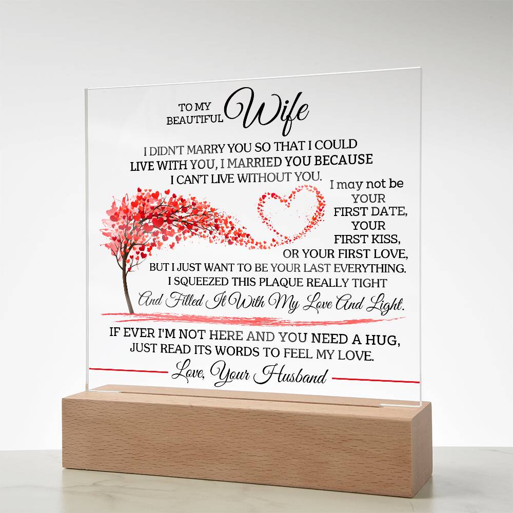 To My Beautiful Wife - Square Acrylic Plaque