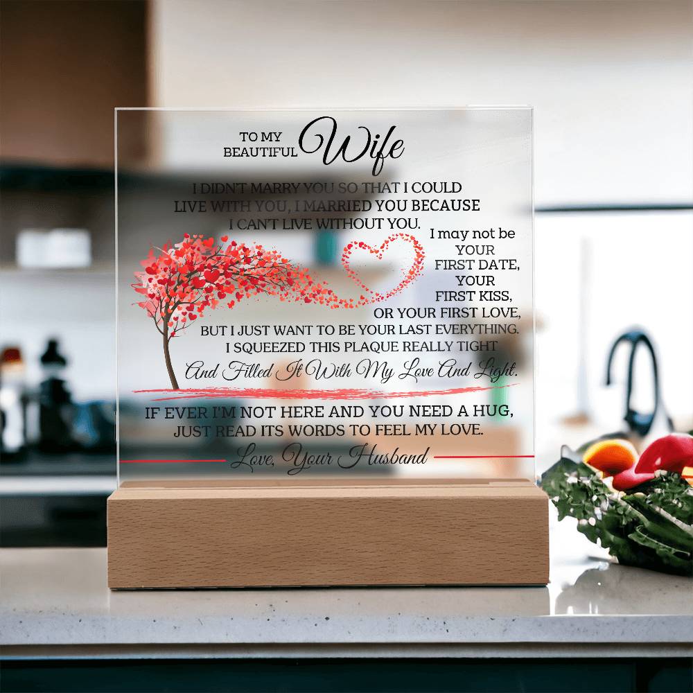 To My Beautiful Wife - Square Acrylic Plaque