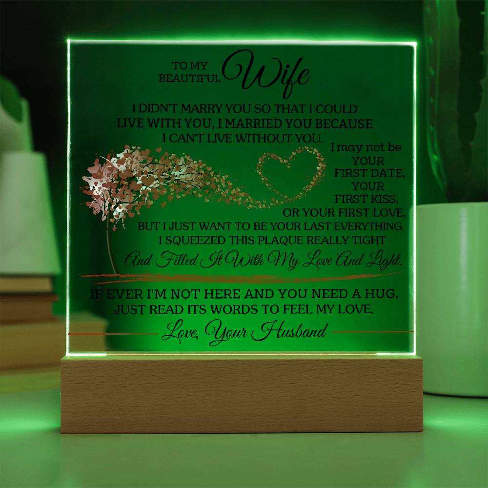 To My Beautiful Wife - Square Acrylic Plaque