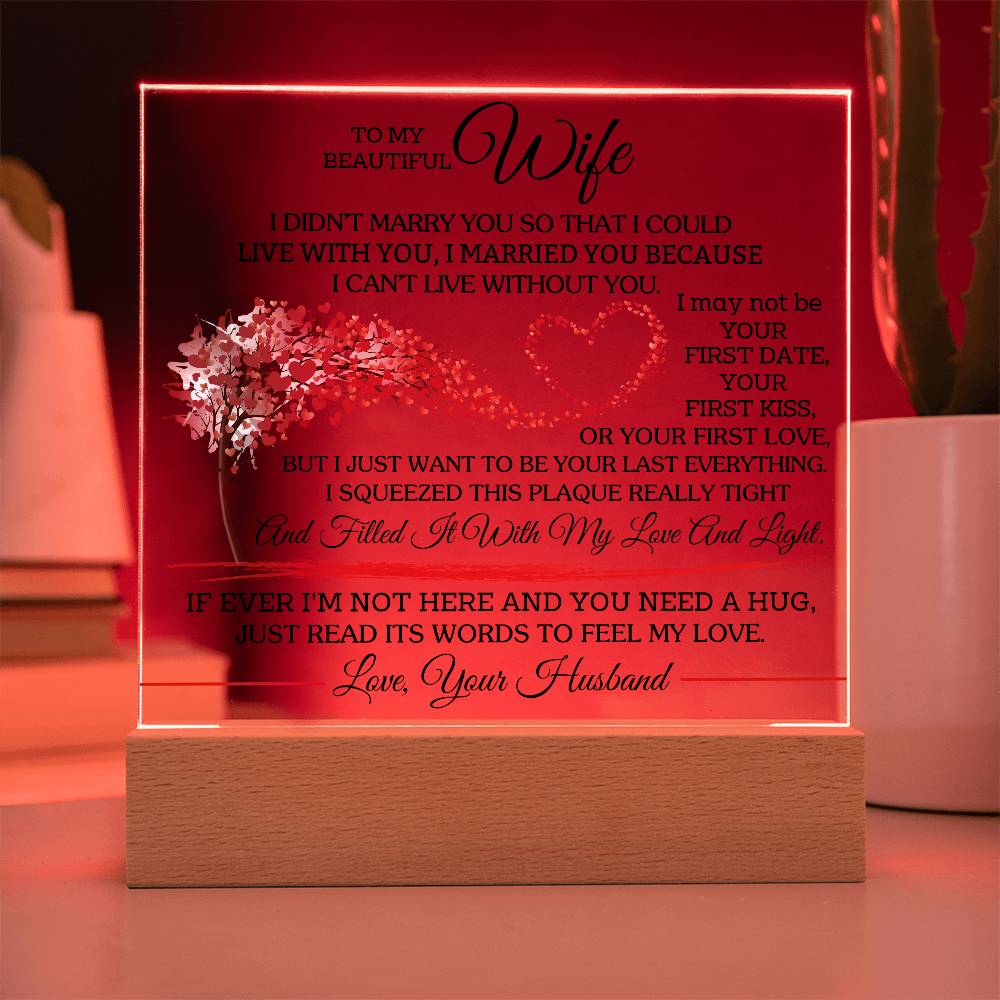 To My Beautiful Wife - Square Acrylic Plaque