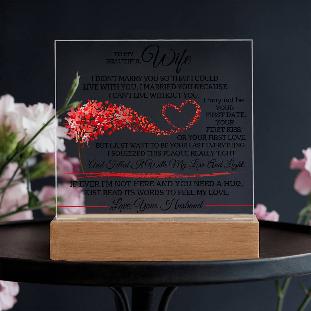 To My Beautiful Wife - Square Acrylic Plaque