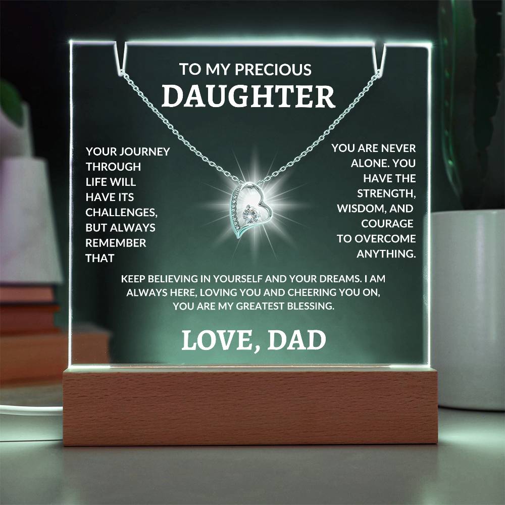 To My Precious Daughter - Love Dad |Keepsake Acrylic Bundle|Forever Love