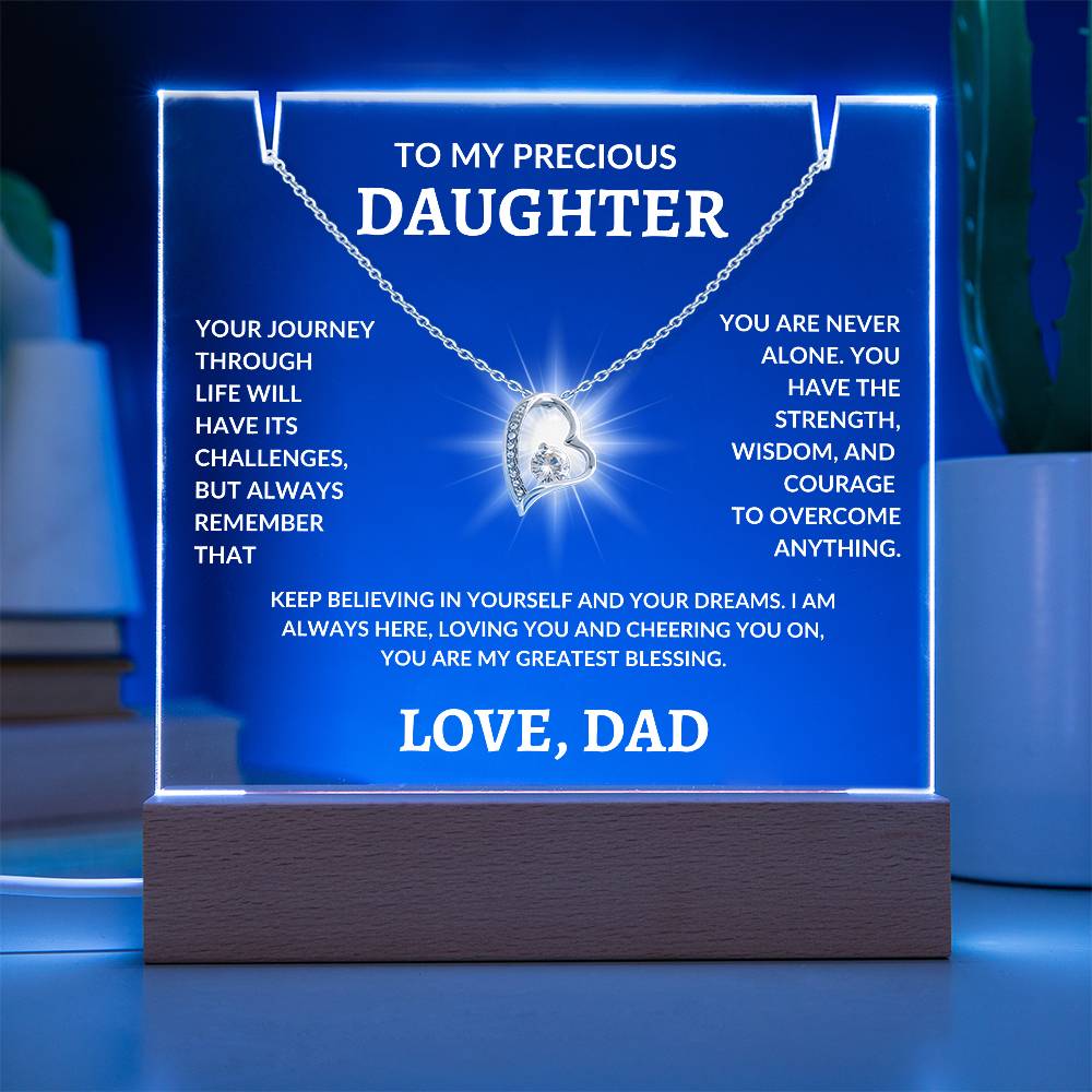 To My Precious Daughter - Love Dad |Keepsake Acrylic Bundle|Forever Love