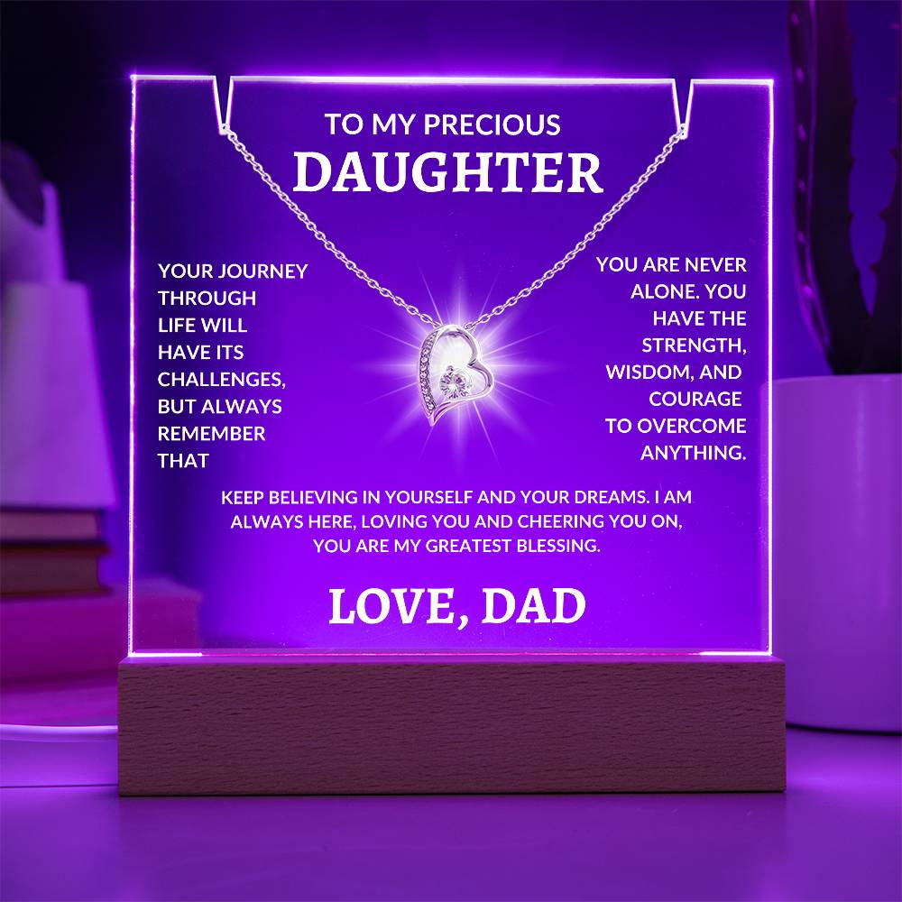 To My Precious Daughter - Love Dad |Keepsake Acrylic Bundle|Forever Love