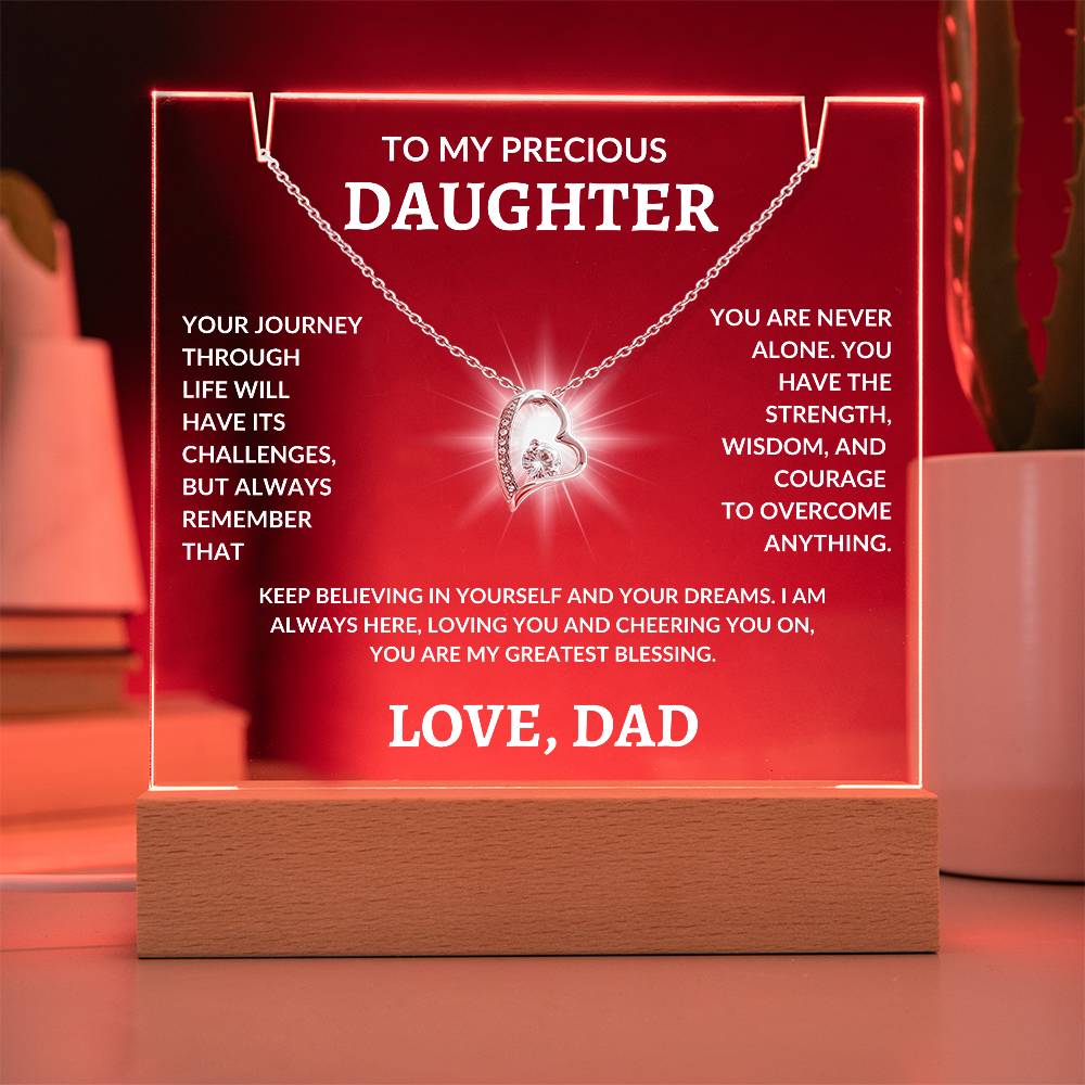 To My Precious Daughter - Love Dad |Keepsake Acrylic Bundle|Forever Love