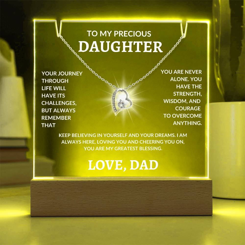 To My Precious Daughter - Love Dad |Keepsake Acrylic Bundle|Forever Love