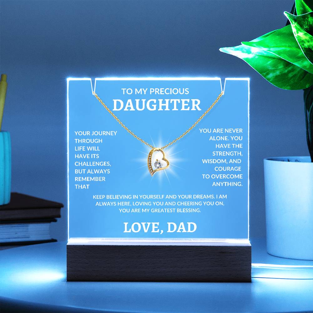 To My Precious Daughter - Love Dad |Keepsake Acrylic Bundle|Forever Love