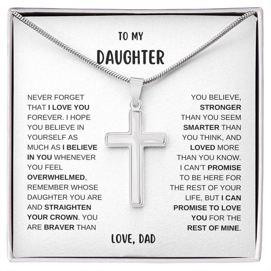 To My Daughter - Cross Necklace - WB