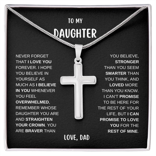 To My Daughter - Cross Necklace - BB