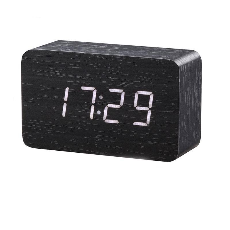 Mini Cube LED Wooden Alarm Clock