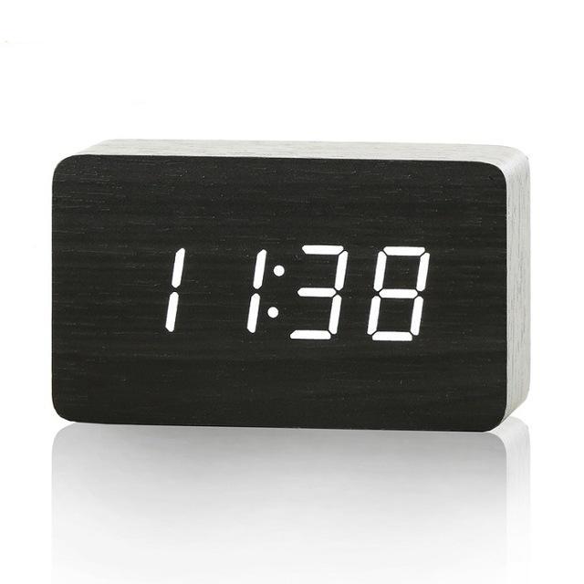 Mini Cube LED Wooden Alarm Clock